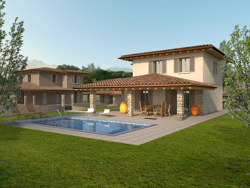 Costruzione ville unifamiliari con piscine private a brescia Progetti villette unifamiliari