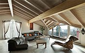 soggiorno casa in legno alpina